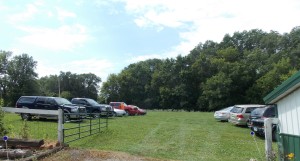Parking in the horse pasture.